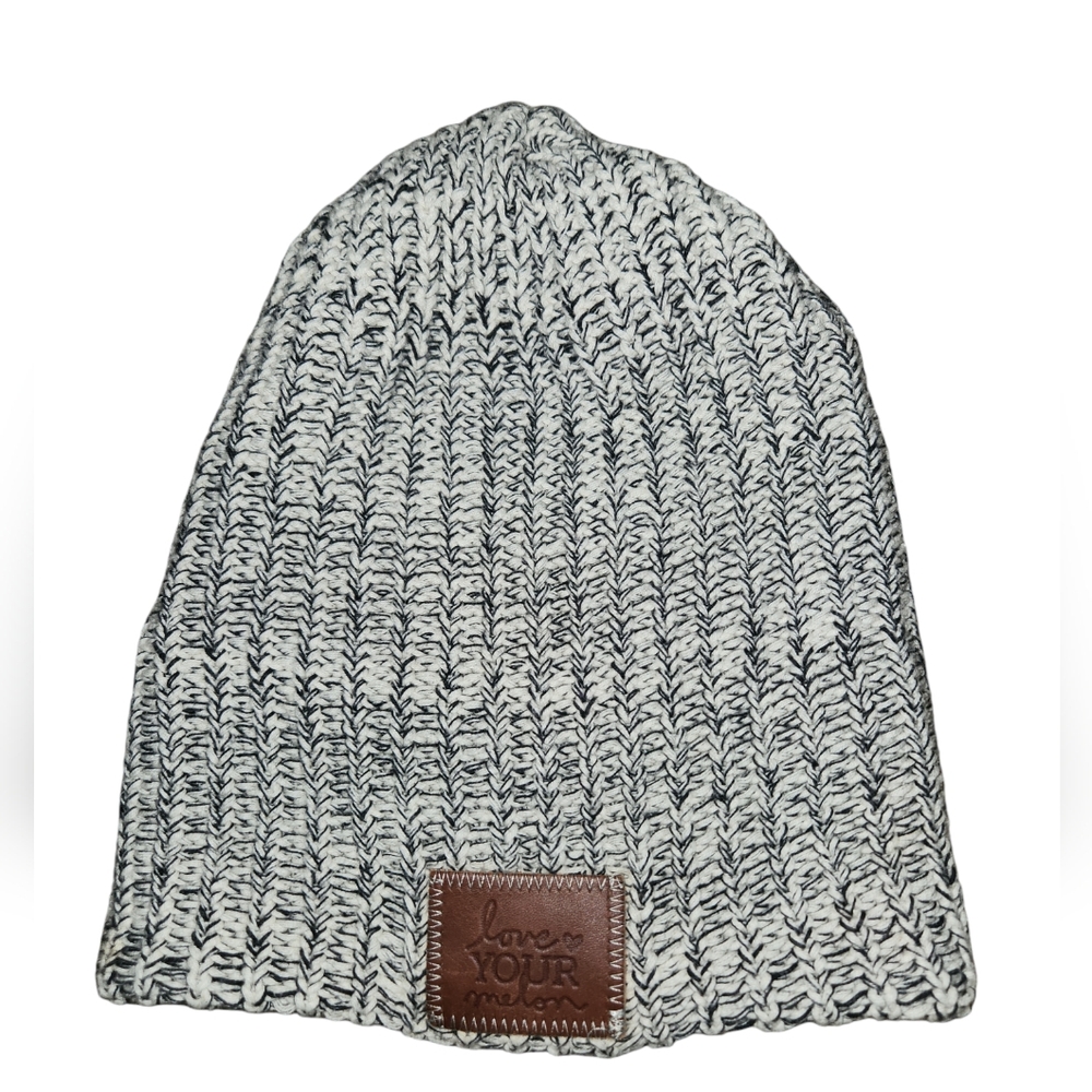 Love Your‎ Melon Beanie Hat White Black Knit Cap Winter Warm Adult Unisex